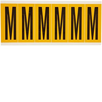 Vinyl, Beschriftung: M, Schwarz auf Gelb, 38 x 89mm, Schrifthöhe 75mm(25 K. á 6 E.)-0