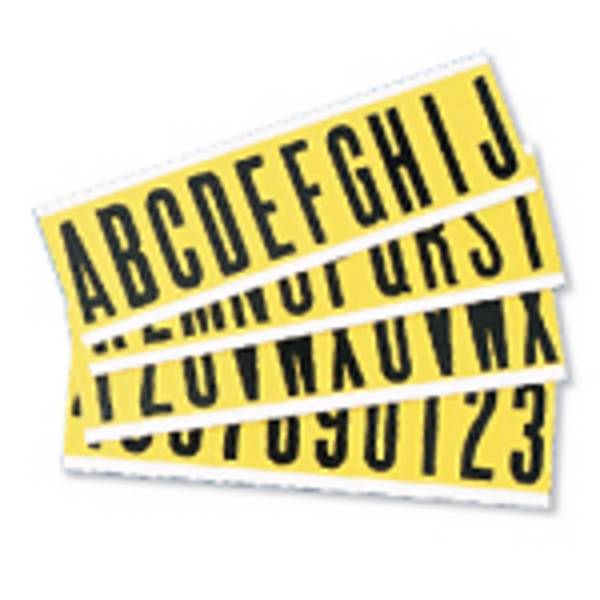 Zahlenkombi, Nylongewebe, Zahl 0-9, Schwarz auf Gelb, 22 x 57mm, Schrifthöhe 49mm (25 K. á 10 E.)