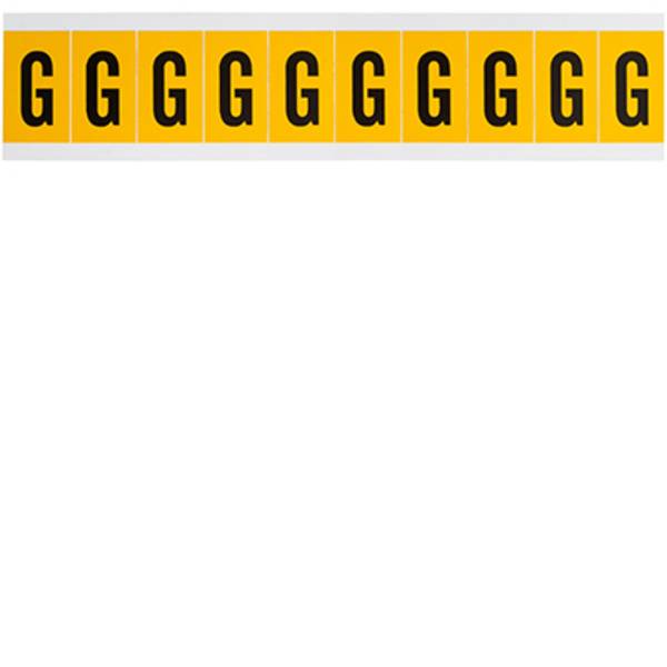 Vinyl, Buchstabe G, Schwarz auf Gelb, 22 x 38mm, Schrifthöhe 25mm(25 K. á 10 E.)