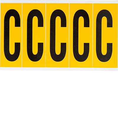 Vinyl, Beschriftung: C, Schwarz auf Gelb, 44 x 127mm, Schrifthöhe 98mm(25 K. á 5 E.)-0