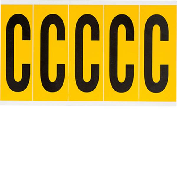 Vinyl, Beschriftung: C, Schwarz auf Gelb, 44 x 127mm, Schrifthöhe 98mm(25 K. á 5 E.)
