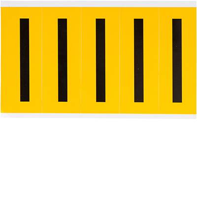 Vinyl, Beschriftung: I, Schwarz auf Gelb, 44 x 127mm, Schrifthöhe 98mm(25 K. á 5 E.)-0