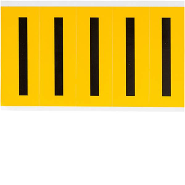 Vinyl, Beschriftung: I, Schwarz auf Gelb, 44 x 127mm, Schrifthöhe 98mm(25 K. á 5 E.)
