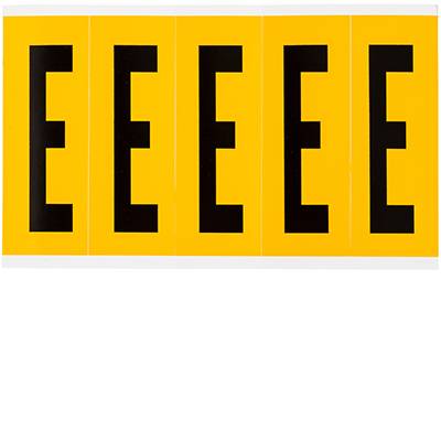Vinyl, Beschriftung: E, Schwarz auf Gelb, 44 x 127mm, Schrifthöhe 98mm(25 K. á 5 E.)-0