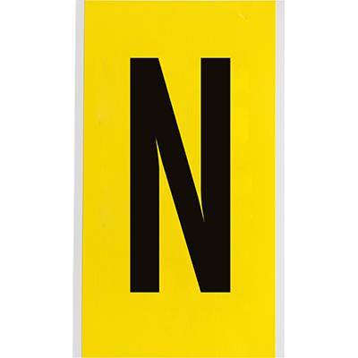 Nylongewebe, Buchstabe N, Schwarz auf Gelb, 127 x 228mm, Schrifthöhe 152mm(25 K. á 1 E.)-0