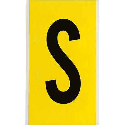 Nylongewebe, Buchstabe S, Schwarz auf Gelb, 127 x 228mm, Schrifthöhe 152mm(25 K. á 1 E.)-0