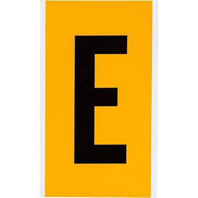 Vinyl, Beschriftung: E, Schwarz auf Gelb, 127 x 228mm, Schrifthöhe 152mm(25 K. á 1 E.)-0