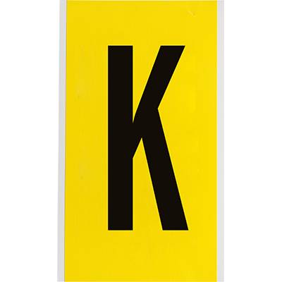 Nylongewebe, Buchstabe K, Schwarz auf Gelb, 127 x 228mm, Schrifthöhe 152mm(25 K. á 1 E.)-0