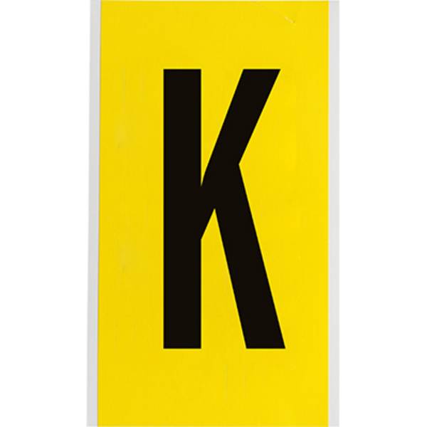 Nylongewebe, Buchstabe K, Schwarz auf Gelb, 127 x 228mm, Schrifthöhe 152mm(25 K. á 1 E.)
