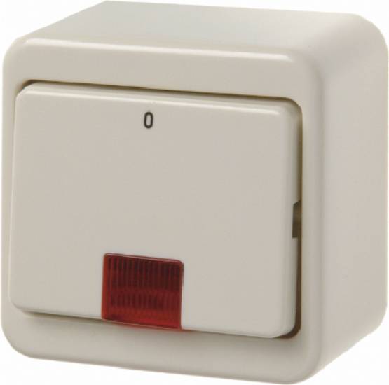 Berker AP-Wippkontr.schalter ws mit roter Linse 301240