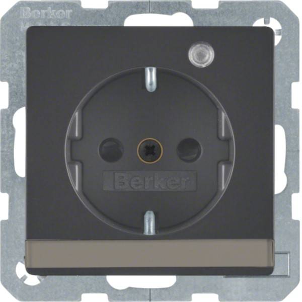 Berker SCHUKO-Steckdose anth/sa Kontroll-LED 41106086-0