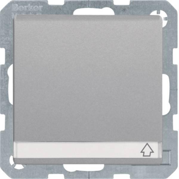 Berker SCHUKO-Steckdose alu/lack mit Klappdeckel+BSF 47526084-0