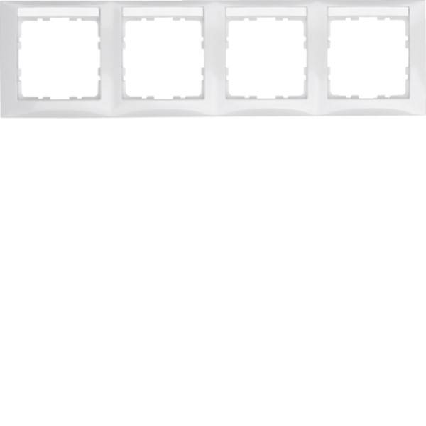 Berker Rahmen 4-fach polws/glanz m.Beschriftungsfeld 10248919