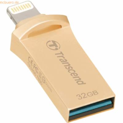 Transcend 32GB JetDrive Go 500 OTG Lightning + USB 3.1, Gold