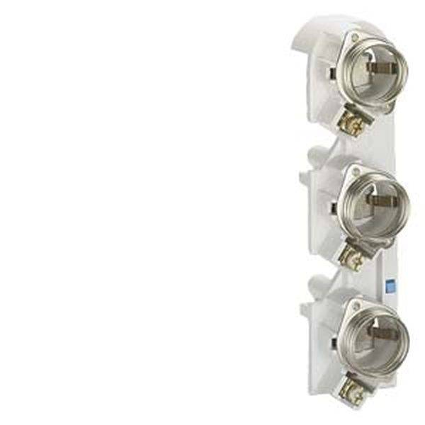 SR60-Sockel DIAZED DII 3-polig AC DC 500V für Passschraube für 5/10mm Schienenstärke mit Bügelschellen-0