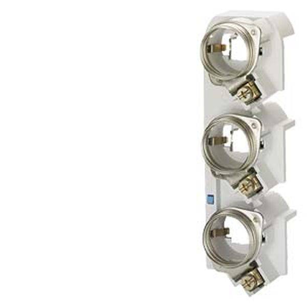 SR60-Sockel DIAZED DIII 3-polig AC 690V DC 500V für Passschraube für 5/10mm Schienenstärke mit Bügelschellen