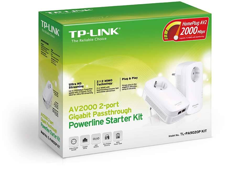 TP-Link Powerline Gigabit Ethernet Adapter 2.0Gbps TL-PA9020PKIT-2