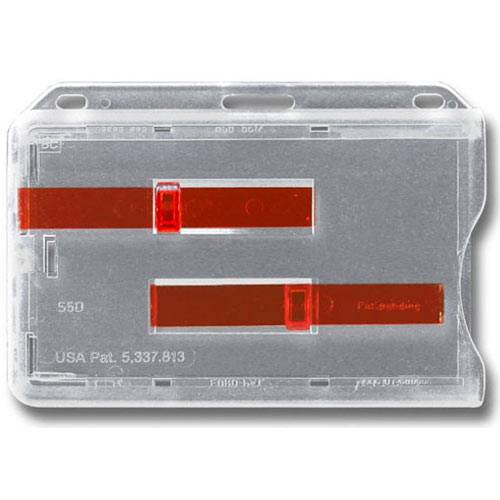 Kartenhalter horizontal für 2 Karten mit zwei roten Schiebern (10 Stück)-0