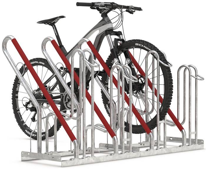 Fahrradständerreihenanlage 4504 1-s.90Grad verz.Anz.Radstände 4 z.Schr.WSM-1