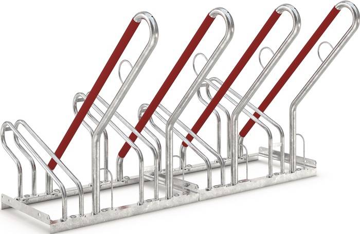 Fahrradständerreihenanlage 2504 1-s.90Grad verz.Anz.Radstände 4 z.Schr.WSM-0