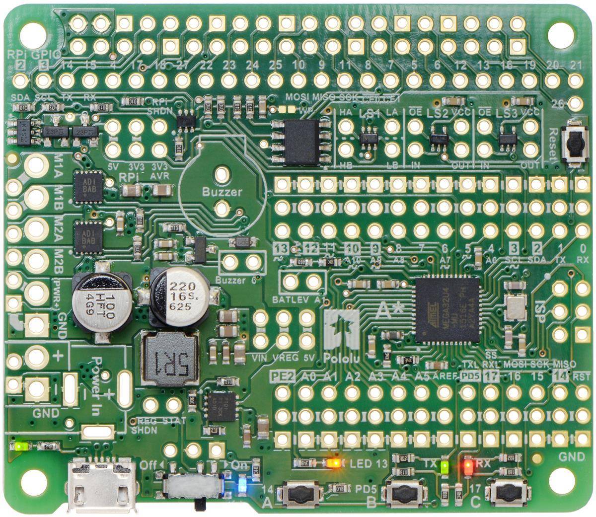 Pololu A-Star 32U4 Robotersteuerung SV mit Raspberry Pi Bridge-6
