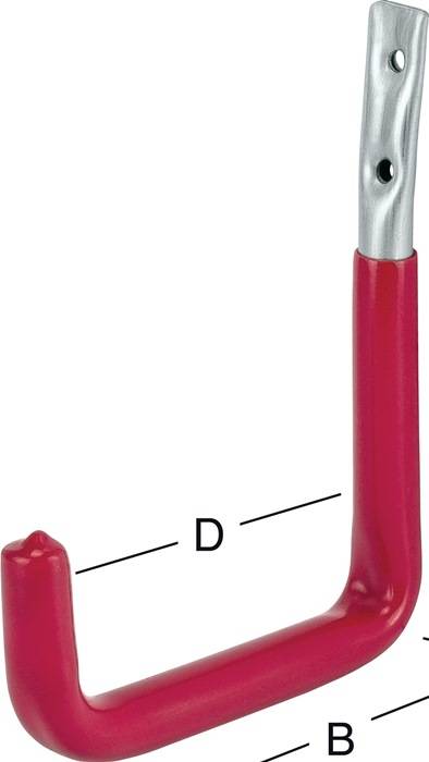 Wandhaken U-Form rotgummi A.250mm STA verz.VORMANN-0