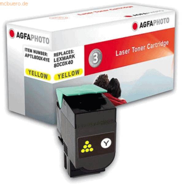 AgfaPhoto Gelb - kompatibel - Tonerpatrone (Alternative zu: Lexmark 800X4, Lexmark 80C0X40)