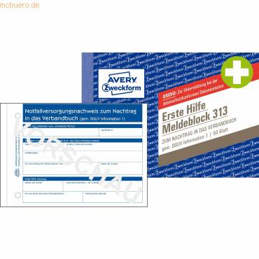Avery Zweckform Meldeblock Erste Hilfe 313 A6 50 Blatt-0