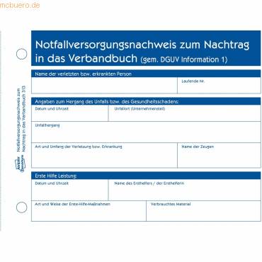 Avery Zweckform Meldeblock Erste Hilfe 313 A6 50 Blatt-1