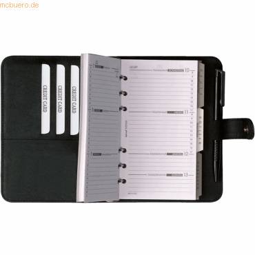Systemplaner Standard A7 Kunstleder ohne Kalendarium schwarz-0