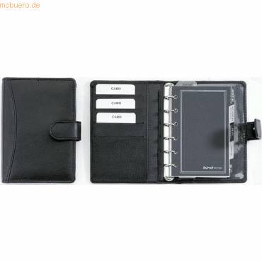 Systemplaner T7 A7 Nappaleder ohne Kalendarium schwarz-0
