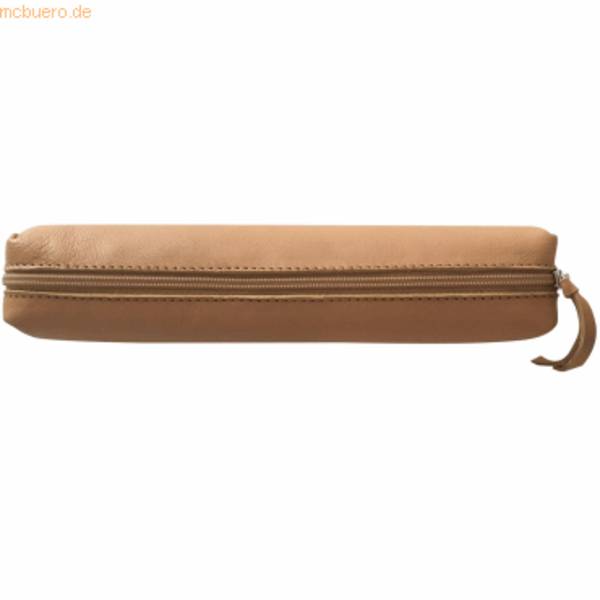 Schlampermäppchen Leder Slim 4x2,5x19,5cm Naturton
