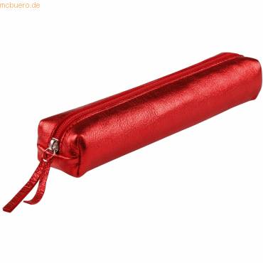 Schlampermäppchen Leder 4x2,5x19,5cm red-0