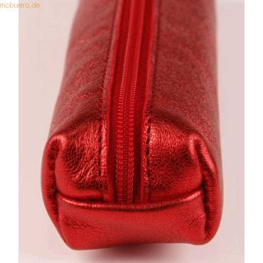 Schlampermäppchen Leder 4x2,5x19,5cm red-1