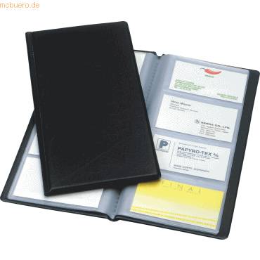 Visitenkartenbuch 130x270mm für 128 Karten schwarz-0