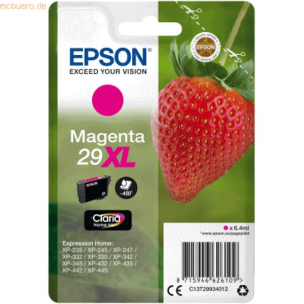 Epson 29XL - 6.4 ml - XL - Magenta - original - Blister mit RF- / akustischem Alarmsignal