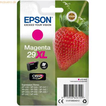 Epson 29XL - 6.4 ml - XL - Magenta - original - Blister mit RF- / akustischem Alarmsignal-0