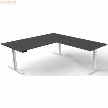 Sitz-/Stehtisch Move 3 elektr. höhenverstellbar BxT 200x220cm + Anbautisch anthrazit-0