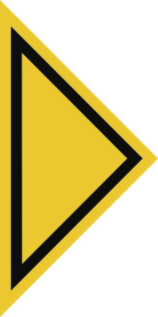 Schild Richtungspfeil für Gashaupthahn, Alu, 200 mm