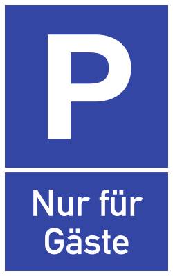 Parkplatzschild - Nur für Gäste, Alu, 250x400 mm-0