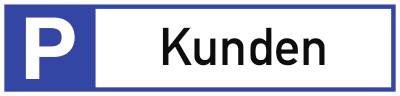 Schild Parkplatzreservierer Kunden, Alu, 460x110 mm-0