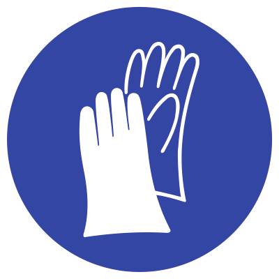 Schild Handschutz benutzen, Folie, Ø 50 mm, 10 Stück/Bogen-0