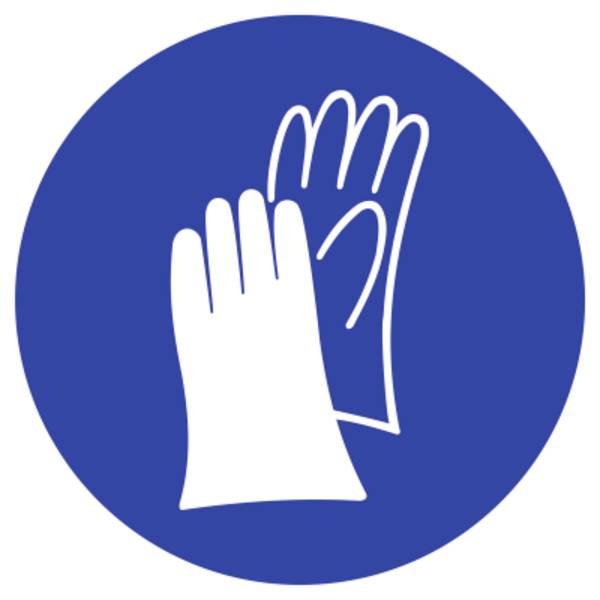 Schild Handschutz benutzen, Folie, Ø 50 mm, 10 Stück/Bogen