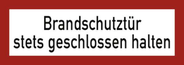 Schild Brandschutztür stets geschlossen halten, Folie, 210x74 mm
