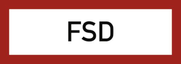 Schild FSD (Feuerwehrschlüsseldepot), Folie, 297x105 mm