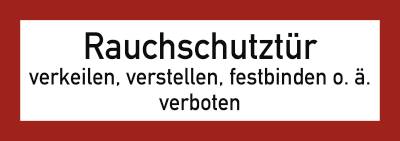 Schild Rauchschutztür verkeilen...verboten, Folie, 210x74 mm-0