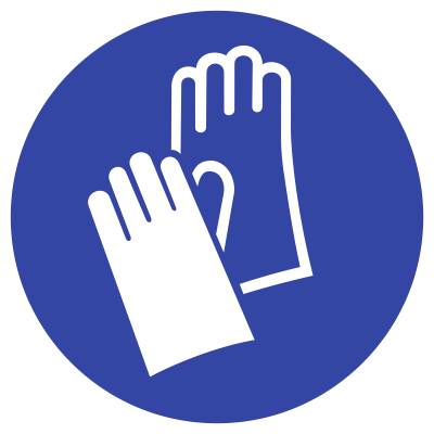Schild Handschutz benutzen ISO 7010, Folie, Ø 100 mm-0