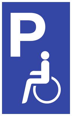 Parkplatzschild - Parkplatz für Behinderte, Alu, 400x650 mm-0