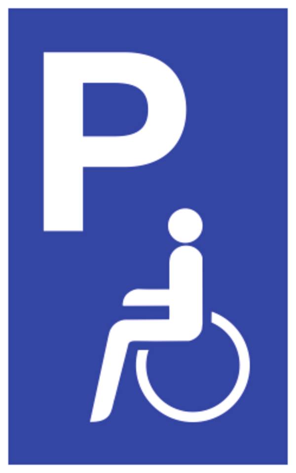 Parkplatzschild - Parkplatz für Behinderte, Alu, 400x650 mm