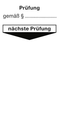 Grundplakette Prüfung gemäß § nächste Prüfung, Folie, 40x80 mm, 10 Stück/Bogen-0
